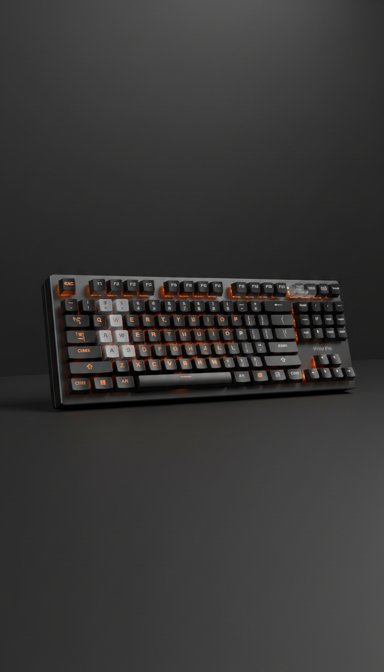 Mechanical RGB Keyboard with Orange Accents